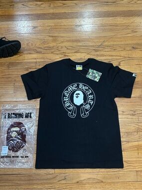 Bape x chrome heart black T
